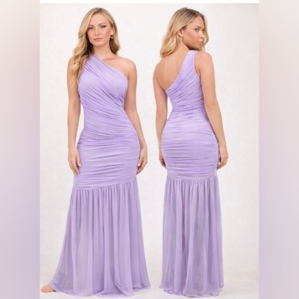 Cameo Lilac One-Shoulder Gown